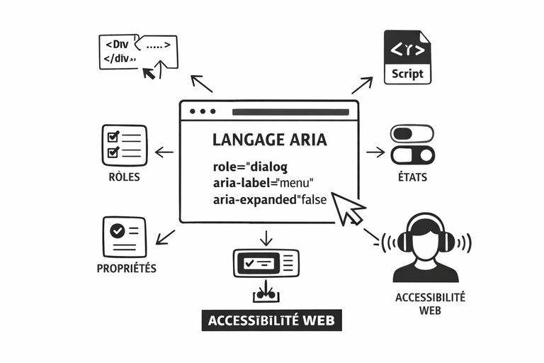 Illustration de l'article relatif à la compréhension du langage ARIA et de son rôle dans l'accessibilité