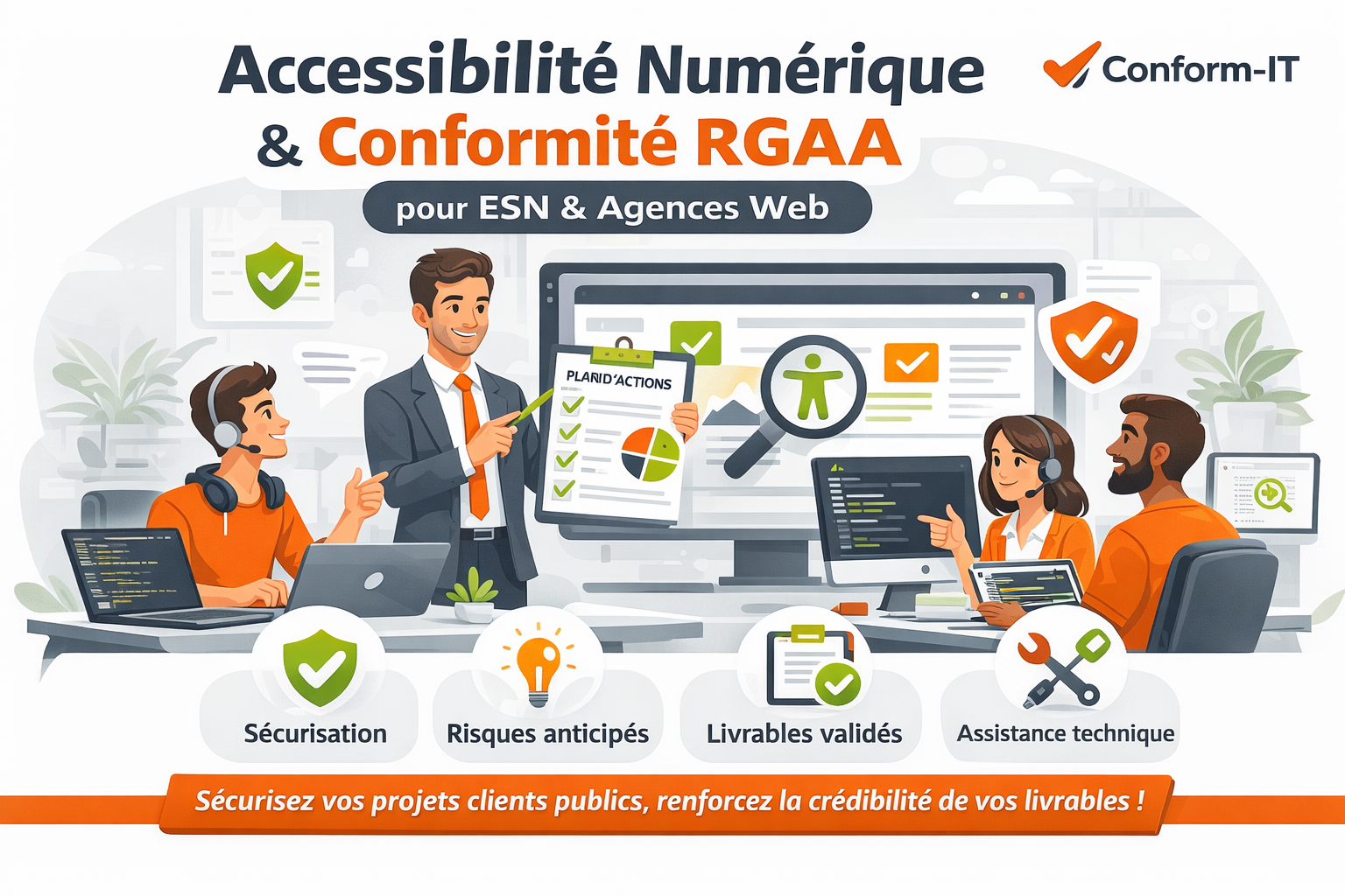 Illustration de l'accompagnement RGAA des ESN et Agences Web