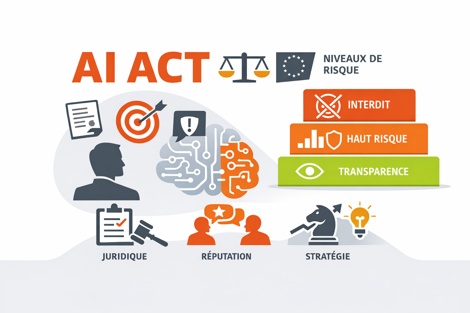 Illustration concernant l'article sur l'IA ACT et Dirigeants
