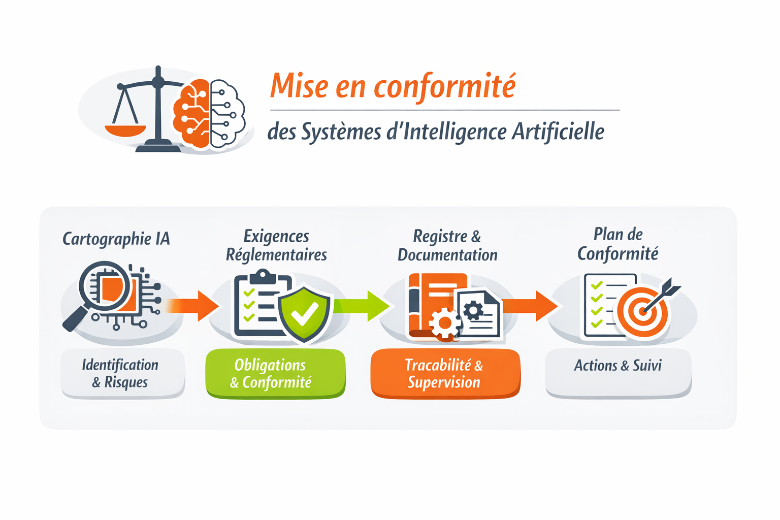 Illustration de la mise en conformité des systèmes d'IA