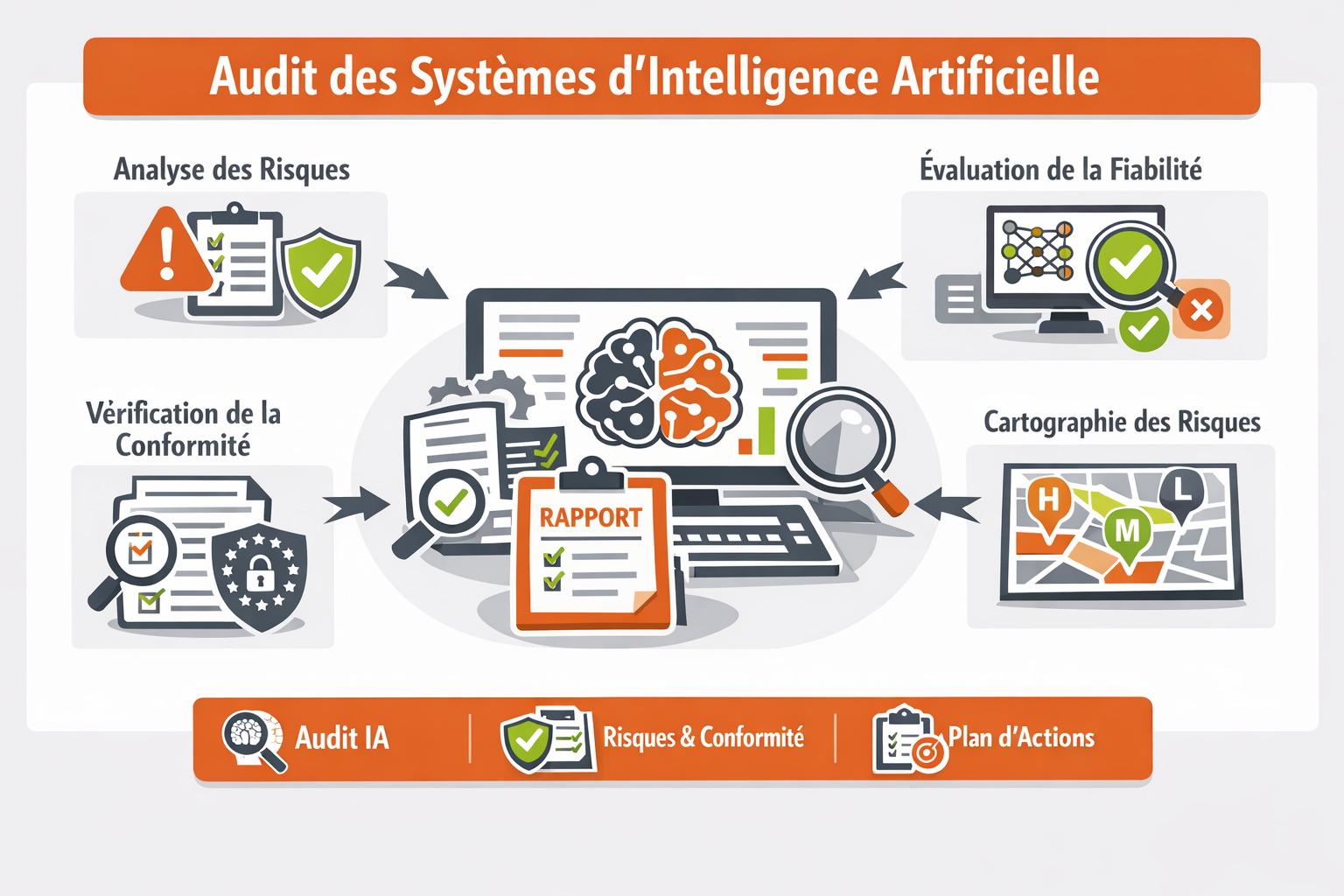Illustration de l'audit des systèmes d'IA